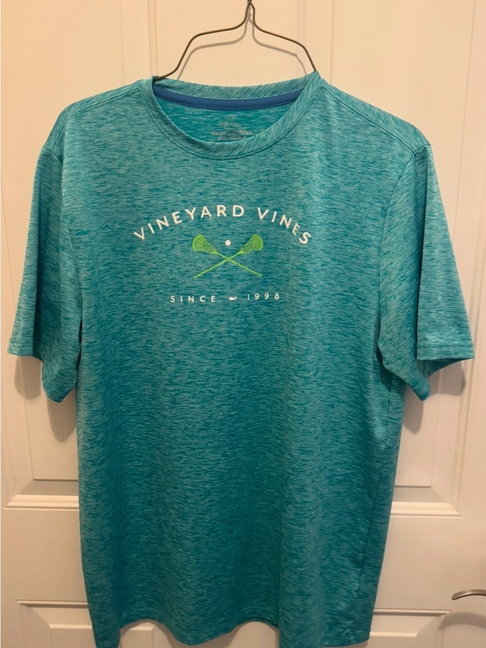 Vineyard Vines Teal Heather Short-Sleeve Logo Tee-XL